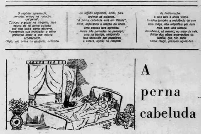 Recorte do Diario de Pernambuco sobre a lenda da Perna Cabeluda