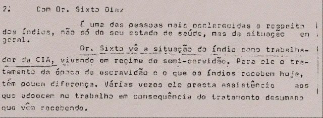 Relatório da Funai que apontou indígenas em regime de 