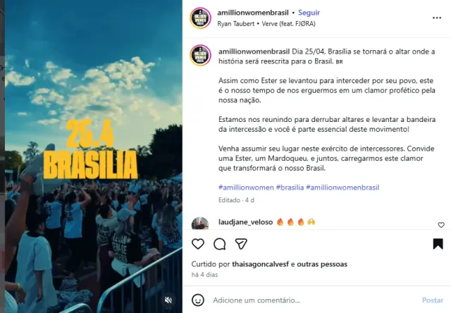 Post de divulgação do evento