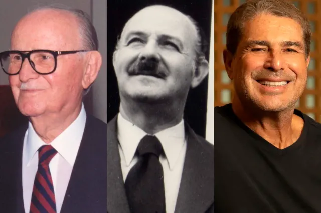 Leon, Max e David Feffer (da esq. para a dir.), da família controladora da Suzano