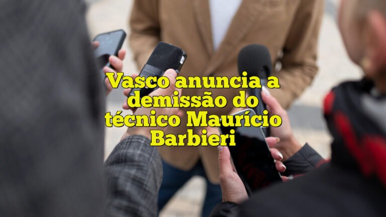 Vasco anuncia a demissão do técnico Maurício Barbieri