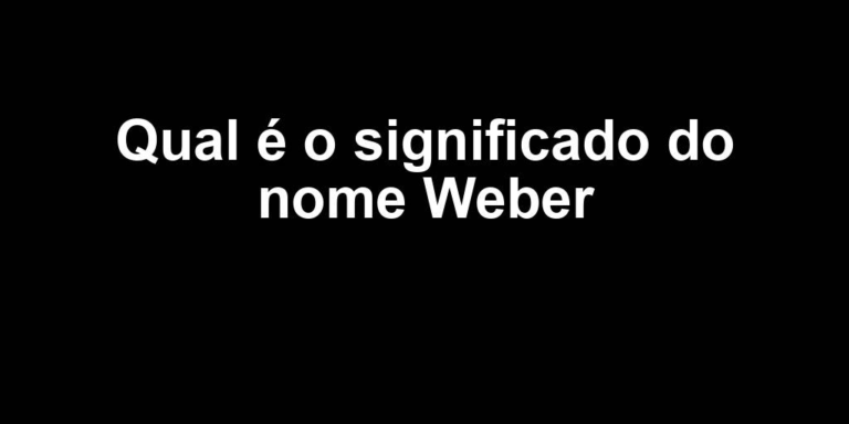significado do nome weber