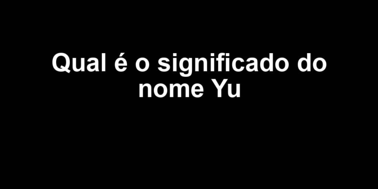 significado do nome yu