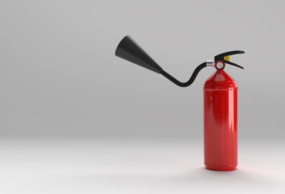 3d render fire extinguisher pastel white background 3d render fire extinguisher pastel white background
